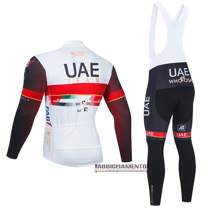 Abbigliamento UAE 2021 Manica Lunga e Calzamaglia Con Bretelle Bianco - Clicca l'immagine per chiudere